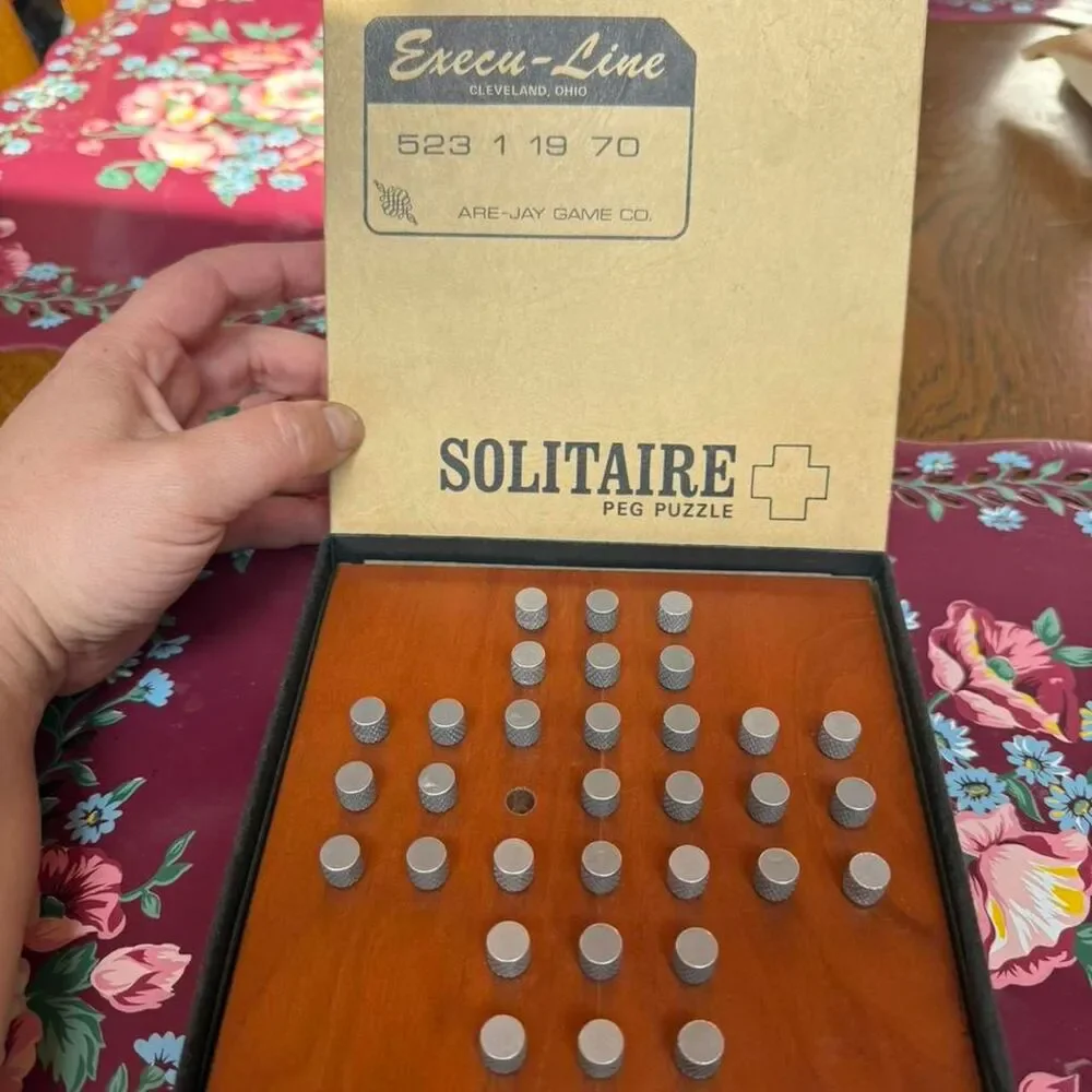 Vintage Solitaire Peg Puzzle
